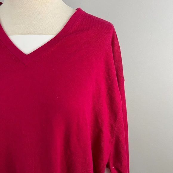 NWT CUTTER & BUCK Fuchsia Pink V Neck Sweater (2XT) - Picture 3 of 8